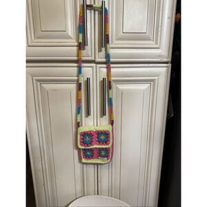 Zara Women's Flap Crochet Floral Sling Crossbody Bag Multicolor Small